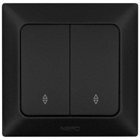 Прохідний вимикач 2-клавішний NE-AD ARAS 93-124-52 чорний
