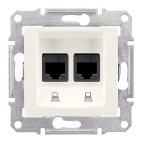 Комп'ютерна розетка RJ45 подвійна UTP cat.6 Schneider Electric Sedna слонова кістка (SDN4800123)