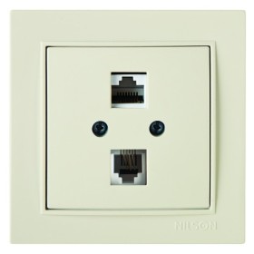 Розетка Nilson Thor кремова телефонна 2-на RJ11 (27121041)