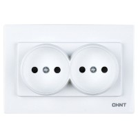 Розетка 2-місна Chint NEW3 біла (715397)