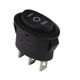 Переключатель Аско-Укрем KCD1-9-103 B/B (I-0-II) овальний черный (A0140040089)