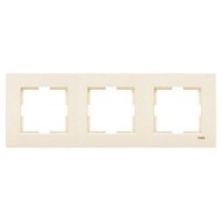 Рамка потрійна горизонтальна VIKO Karre кремова