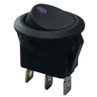 Перемикач TNSy KCD1-8-101EN BL/B круглий з підсвічуванням синій (TNSy5500752)