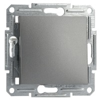 Перемикач 1-клавішний без рамки сталь Asfora, EPH0400162