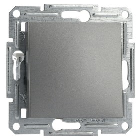 Переключатель 1-клавишный без рамки сталь Asfora, EPH0400162