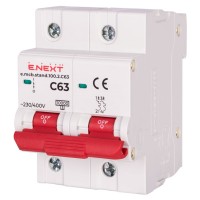 Модульный автоматический выключатель E.Next e.mcb.stand.100.2.C63 2р 63А C (s002208)