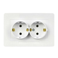 Розетка Nilson Selene біла 2-на з заземленням ( 23111025 )