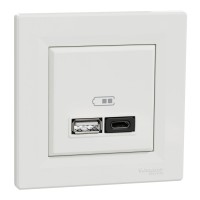 USB розетка Schneider Electric Asfora EPH2700421 USB/Type-C 3А 45Вт біла