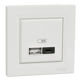 USB розетка Schneider Electric Asfora EPH2700421 USB/Type-C 3А 45Вт біла