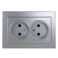 Розетка Nilson Touran срібло 2-на без заземлення ( 24131024 )