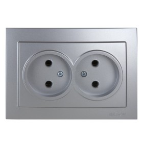 Розетка Nilson Touran срібло 2-на без заземлення ( 24131024 )
