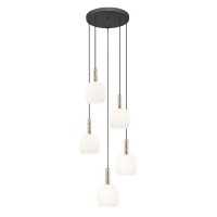 Подвесной светильник, люстра Zuma Line P0076-05G-P7AA Calvo G9 5x28W IP20 золотой (5907925003725)