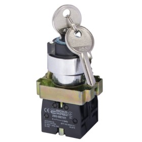 Кнопка поворотная 3-позиционная Аско-Укрем XB2-BG03 (I-0-II) с ключом (A0140010008)