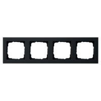 Рамка четырехместная Gira E2 черная матовая (021409)
