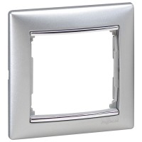 Рамка одинарная Valena алюминий/серебро