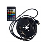 Світлодіодна стрічка для підсвітки телевізора Goldlux 321336 Led RGB 2x8W 3000K 55Lm IP20 BK