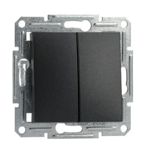 Перемикач 2-клавішний без рамки, антрацит Asfora, EPH0600171