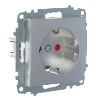 Розетка ABB Cosmo 619-011000-243 со шторками (алюминий)