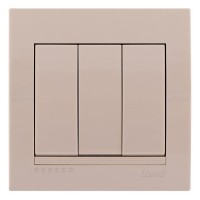 Выключатель 3-кл., кремовый, Deriy, Lezard