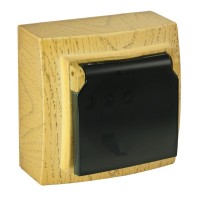 Розетка Nilson Themis клен 1-на з заземленням з кришкою ( 26281018 )