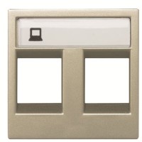 Двойная центральная плата розетки ABB Zenit 2CLA221820N1901 N2218.2 CV (шампань)