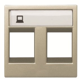 Двойная центральная плата розетки ABB Zenit 2CLA221820N1901 N2218.2 CV (шампань)