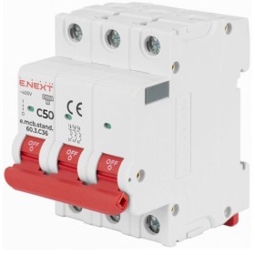 Модульный автоматический выключатель E.Next e.mcb.stand.60.3.C50 3р 50А C (s002136)