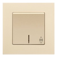 Перемикач прохідний з підсвічуванням Gunsan Eqona крем