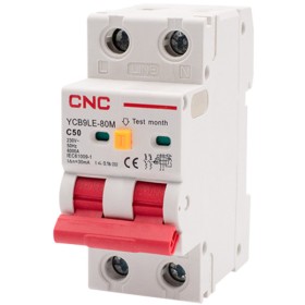 Диференційний вимикач CNC YCB9LE-80M C50А 1Р+N 6кА 30мА (Б00044018)