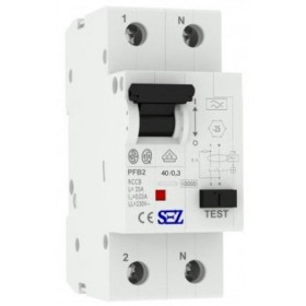 Пристрій захисного відключення (диференціальне реле) SEZ PFB2 40/0,3 1Р+N (PFB2_40/0.3)
