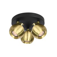 Спот Italux SPL-45379-3-BK-BRSS Lafin GU10 3x10W IP20 Gold