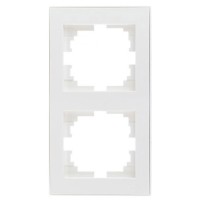 Двойная вертикальная рамка Lezard Rain (703-0202-152) с боковой вставкой (белая)