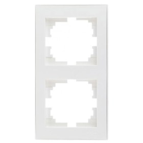 Двойная вертикальная рамка Lezard Rain (703-0202-152) с боковой вставкой (белая)