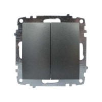 Выключатель ELBI ZENA Silverline черный металлик 2кл без рамки ( 609-011100-202 )