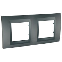 Двухместная рамка Schneider Electric Unica Top MGU6.004.12 (графит)