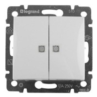 Механізм 2-кл. вимикача Valena із двома індикаторами білий