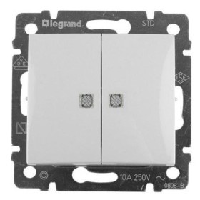 Механизм 2-кл. выключателя Valena с двумя индикаторами белый