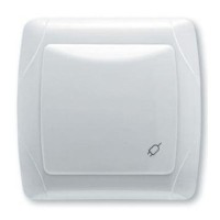 Розетка с крышкой и защитными шторками одноместная белая VIKO Carmen