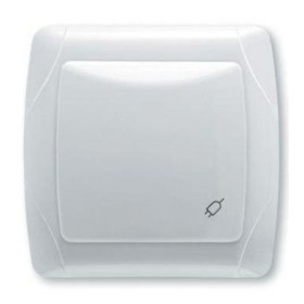 Розетка з кришкою та захисними шторками одномісна біла VIKO Carmen