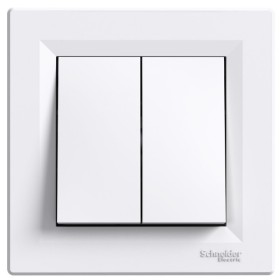 Вимикач 2-кл. білий Asforа, EPH0300121