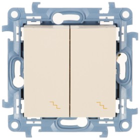 Вимикач прохідний двоклавішний Simon 10 кремовий