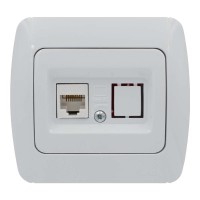 Розетка ELBI ZIRVE Fixline белая компьютерная 1-я CAT6 ( 501-000201-247 )