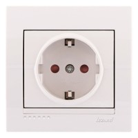 Розетка із захистом від дітей біла, Deriy, Lezard