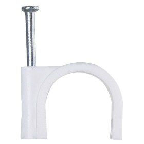 Кабельна скоба Аско-Укрем 22мм кругла біла 50шт (A0150030025)