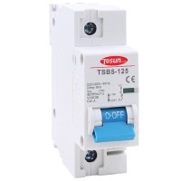 Модульний автоматичний вимикач TOSUNlux TSB5-125 1P 125А D 6кА (6931934236187)