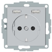 USB розетка Schuko Schneider Electric Merten System M MTN2366-0460 2 USB (алюміній)