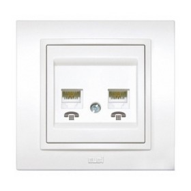 Розетка ELBI ZENA белая телефонная 2-я с рамкой ( 500-010200-222 )
