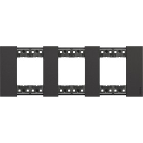 Рамка німецького стандарту на 3 поста (2+2+2 модулі) Bticino Living Now KA4802M3KG чорна