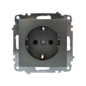 Розетка ELBI ZENA Silverline черный металлик 1-я с заземлением без рамки ( 609-011100-217 )