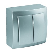 Вимикач Nilson Themis срібло 2кл ( 26131003 )